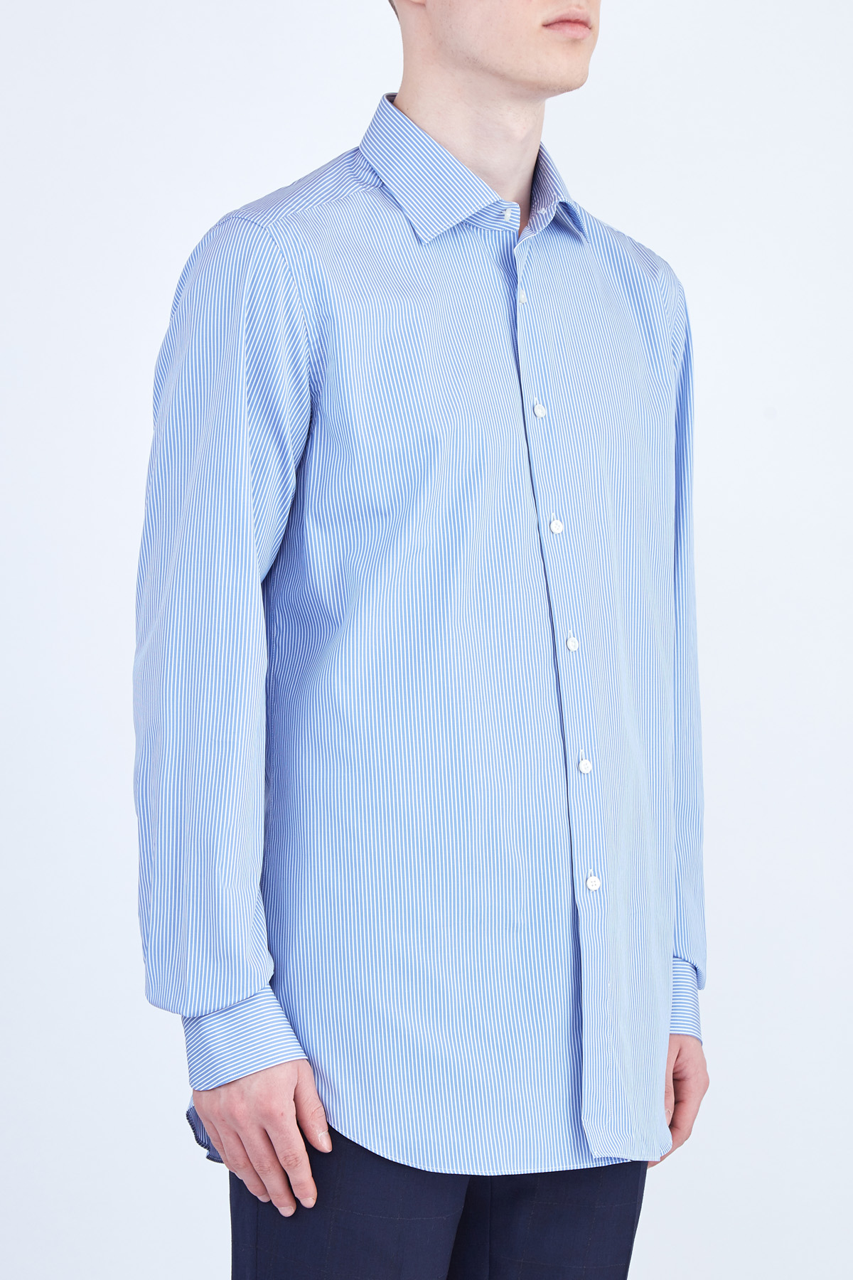 Рубашка из тонкого поплина с кручением нити 100/2 XACUS, цвет голубой, размер 48;50 Рубашка из тонкого поплина с кручением нити 100/2 - фото 3